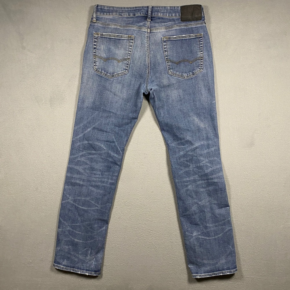 American Eagle Original Straight Jeans Mens 33x32 Blue Extreme Flex 4 Stretch - Picture 2 of 7